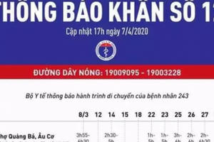 Bộ Y tế phát đi thông báo khẩn cấp truy tìm lịch trình đi lại của ca nhiễm Covid-19 tại Mê Linh