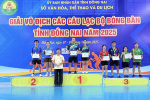 Thanh tra tỉnh Đồng Nai dẫn đầu giải vô địch các câu lạc bộ bóng bàn tỉnh năm 2025