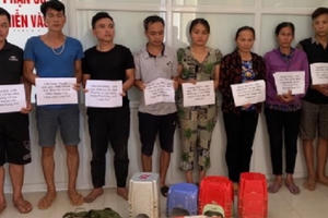 Bắt nhóm đối tượng nam, nữ rủ nhau đánh bạc trên đồi vắng ở Lạng Sơn