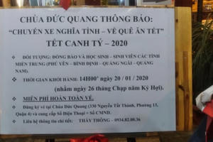 Nhà chùa tặng vé xe "Tết" phí về quê đón Xuân