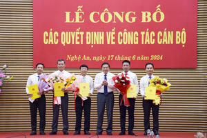 Nghệ An công bố các quyết định về công tác cán bộ