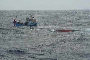 Khẩn trương tìm kiếm thuyền viên mất tích trên biển Bình Thuận