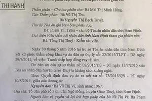 Nam Định: Hai bản án còn nhiều khuất tất, bị đơn kháng nghị giám đốc thẩm