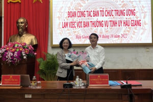 Trưởng Ban Tổ chức Trung ương Trương Thị Mai làm việc với Ban Thường vụ Tỉnh ủy Hậu Giang