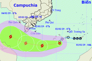 Áp thấp nhiệt đới mạnh lên thành bão, hướng vào vùng biển Cà Mau