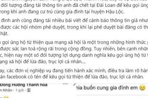 Thanh Hoá: Công an vào cuộc làm rõ việc loan tin thanh niên chết ở Đài Loan để lừa tiền từ thiện