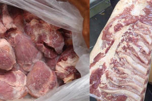 Thu giữ 40 tấn thịt đông lạnh hôi thối suýt bị làm giò chả