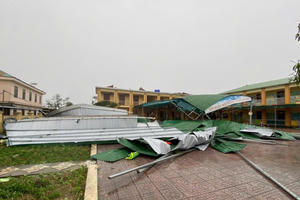 Nhiều trường học tại Nghệ An bị hư hỏng, học sinh tiếp tục phải nghỉ học