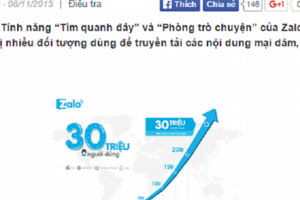 Tranh cãi quanh bài báo "Zalo bị biến thành ổ mại dâm di động" Tranh cãi quanh bài báo "Zalo bị biến thành ổ mại dâm di động"