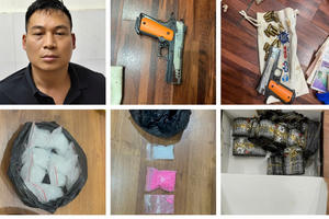 Bắt đối tượng buôn ma tuý, tàng trữ súng đạn tại nhà riêng