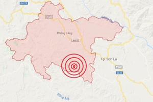 Trong một ngày xảy ra 3 trận động đất, cao nhất 3,9 độ Richter