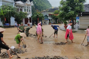 Chùm ảnh: Huyện vùng cao Mèo Vạc, Hà Giang ngập trong nước vì mưa lớn