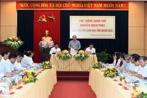 Thủ tướng làm việc với tỉnh Quảng Ngãi