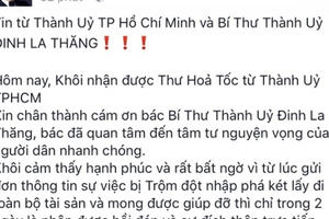 Đăng Khôi vui mừng nhận được thư của Bí thư Thành Uỷ Đinh La Thăng