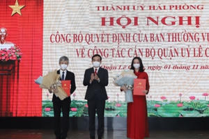 Hải Phòng: Công bố quyết định của Ban Thường vụ Thành ủy về công tác cán bộ