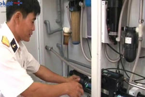 Hiệu quả từ máy lọc nước biển thành nước ngọt tại đảo Trường Sa