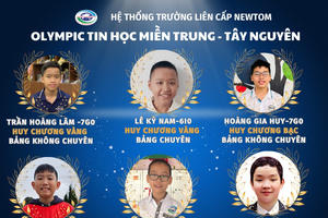 6 học sinh trường Liên cấp Newton đạt thành tích xuất sắc tại vòng chung kết Olympic Tin học miền Trung - Tây Nguyên lần thứ 5
