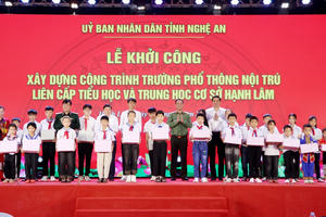 Khởi công 9 trường phổ thông nội trú liên cấp trên địa bàn tỉnh Nghệ An