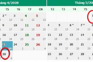 Năm nay cán bộ công chức được nghỉ 4 ngày liên tiếp dịp Lễ 30/4, 1/5