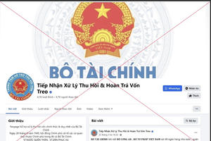 Cảnh báo giả mạo trang facebook của Bộ Tài chính để lừa đảo