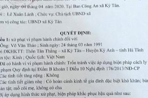 Hà Tĩnh: Trốn cách ly đi thắp hương bố bạn gái mất, nam thanh niên bị phạt 2 triệu đồng