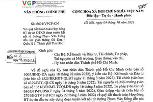 Quỹ đất thanh toán Hợp đồng BT dự án kết nối từ đường Phạm Văn Đồng đến nút giao thông Gò Dưa - Quốc lộ 1