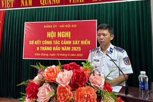 Hải đội 422/Hải đoàn 42 sơ kết công tác Cảnh sát biển 6 tháng đầu năm 2025