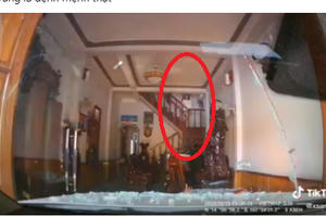 Hình ảnh cô gái "vô cảm" sau khi chứng kiến cảnh ô tô "húc" thẳng vào nhà khiến cộng đồng mạng dậy sóng