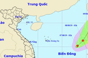 Áp thấp nhiệt đới giật cấp 8 trên biển Đông, cách Hoàng Sa 570 km