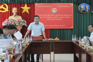 Tổ công tác của Thanh tra Chính phủ kiểm tra công tác phòng chống tham nhũng tại Đồng Nai Tổ công tác của Thanh tra Chính phủ kiểm tra công tác phòng chống tham nhũng tại Đồng Nai