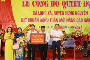 Nghệ An: Xã Long Xá đạt chuẩn Nông thôn mới nâng cao năm 2022
