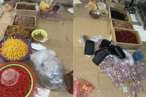 Hà Nội: Phát hiện xử lý cơ sở sản xuất hoa quả khô, bánh kẹo Tết "lậu"