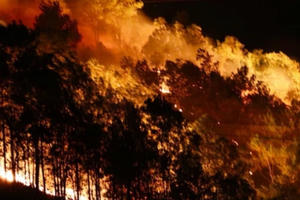 Clip núi Nầm rực lửa trong đêm