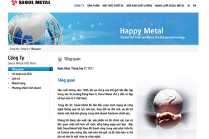 Công ty cổ phần Seoul Metal Việt Nam bị xử phạt 270 triệu đồng