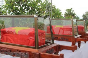 Truy điệu, án táng hài cốt 18 liệt sỹ hy sinh tại Campuchia