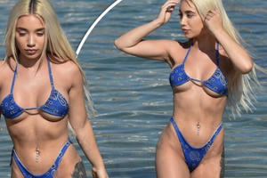 Tình đồng giới của nữ võ sĩ đấm bốc Nicola Adams mặc bikini hớ hênh ở biển