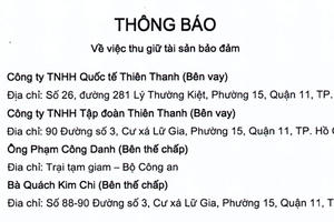 Sacombank thu hồi hàng loạt tài sản của vợ chồng ông Phạm Công Danh