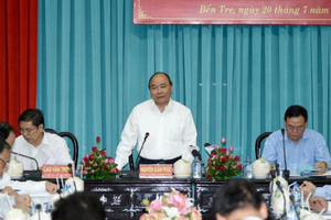 Thủ tướng Nguyễn Xuân Phúc làm việc với lãnh đạo chủ chốt tỉnh Bến Tre Thủ tướng Nguyễn Xuân Phúc làm việc với lãnh đạo chủ chốt tỉnh Bến Tre