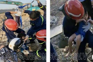 Đồng Nai: Giải cứu thành công bé gái 5 tuổi rơi xuống hố cọc ép bê tông