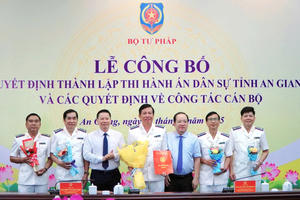 Bộ Tư Pháp công bố quyết định thành lập Cục THADS tỉnh An Giang và bổ nhiệm cán bộ lãnh đạo