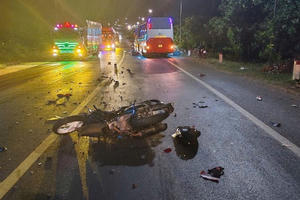 Nam thanh niên tử vong sau va chạm với xe khách