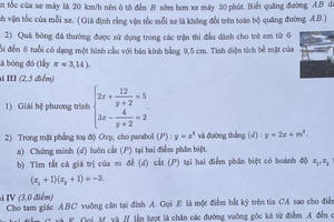 Gợi ý đáp án môn Toán kỳ thi vào lớp 10 của Hà Nội