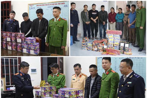 Bắt 14 đối tượng, thu giữ gần 2,3 tạ pháo nổ tại Nghệ An