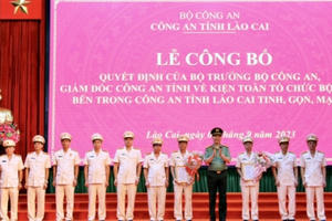 Công an tỉnh Lào Cai công bố quyết định kiện toàn tổ chức bộ máy