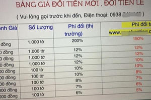 Đổi tiền lẻ 500 đồng, mất phí 150%
