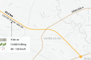 Vốn xây dựng cao tốc TP HCM - Mộc Bài giai đoạn 1 là hơn 16.729 tỷ đồng