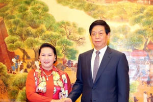 Chủ tịch Quốc hội Việt Nam hội đàm với Chủ tịch Nhân đại Trung Quốc