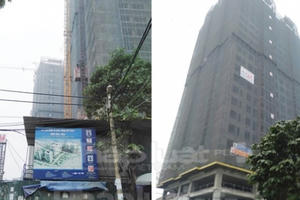 Bất chấp quyết định xử phạt của UBND quận Long Biên, Hanco 9 vẫn tiếp tục thi công dự án