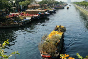 Hình ảnh tuyệt đẹp về những chuyến thuyền hoa cập bến Bình Đông