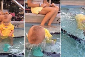 Clip: Bé rơi xuống bể, nhưng người mẹ chỉ ngồi nhìn...